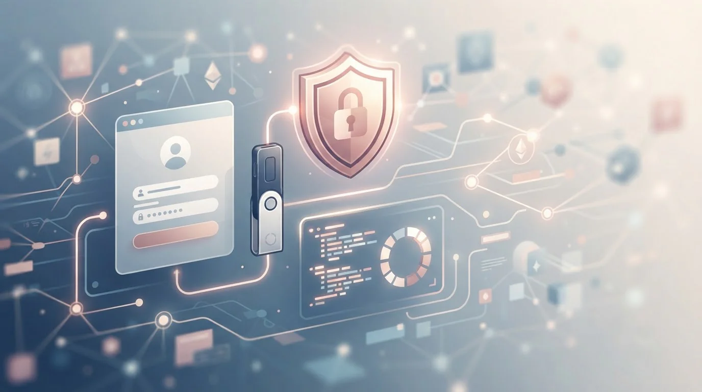 Account security scene with wallet, login shield and two-factor authentication symbols